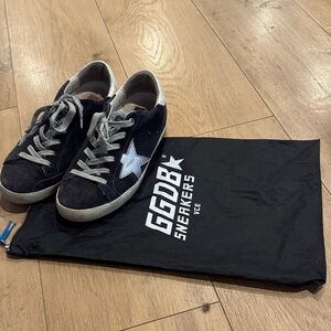 Golden Goose Navy and White Star Sneakers